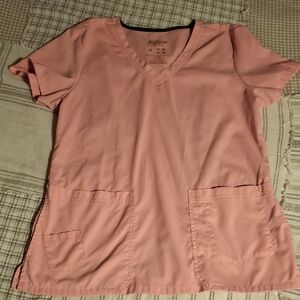 Barco Uniforms Pink V-Neck Short Sleeve Scrub Top